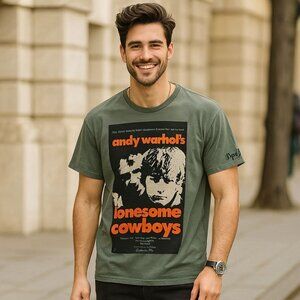 Pepe Jeans London Andy Warhol Vintage Graphic Shirt Lonesome Cowboys Movie RARE
